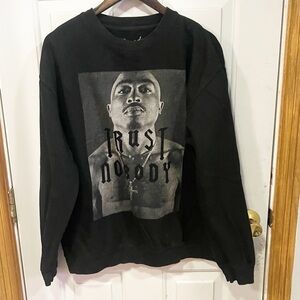 Bravado 2Pac Shakur‎ Crewneck Sweatshirt Size XL Black Trust Nobody Graphic